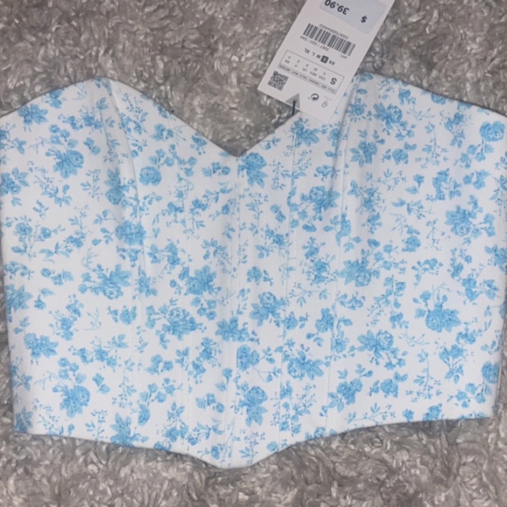 New with tags Zara strapless corset crop top